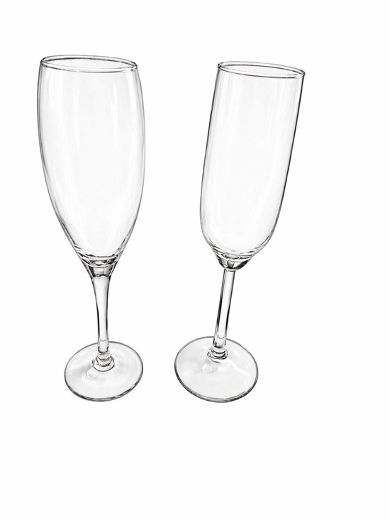 Other - Clear Glass Champagne Flutes Set of 2 EUC